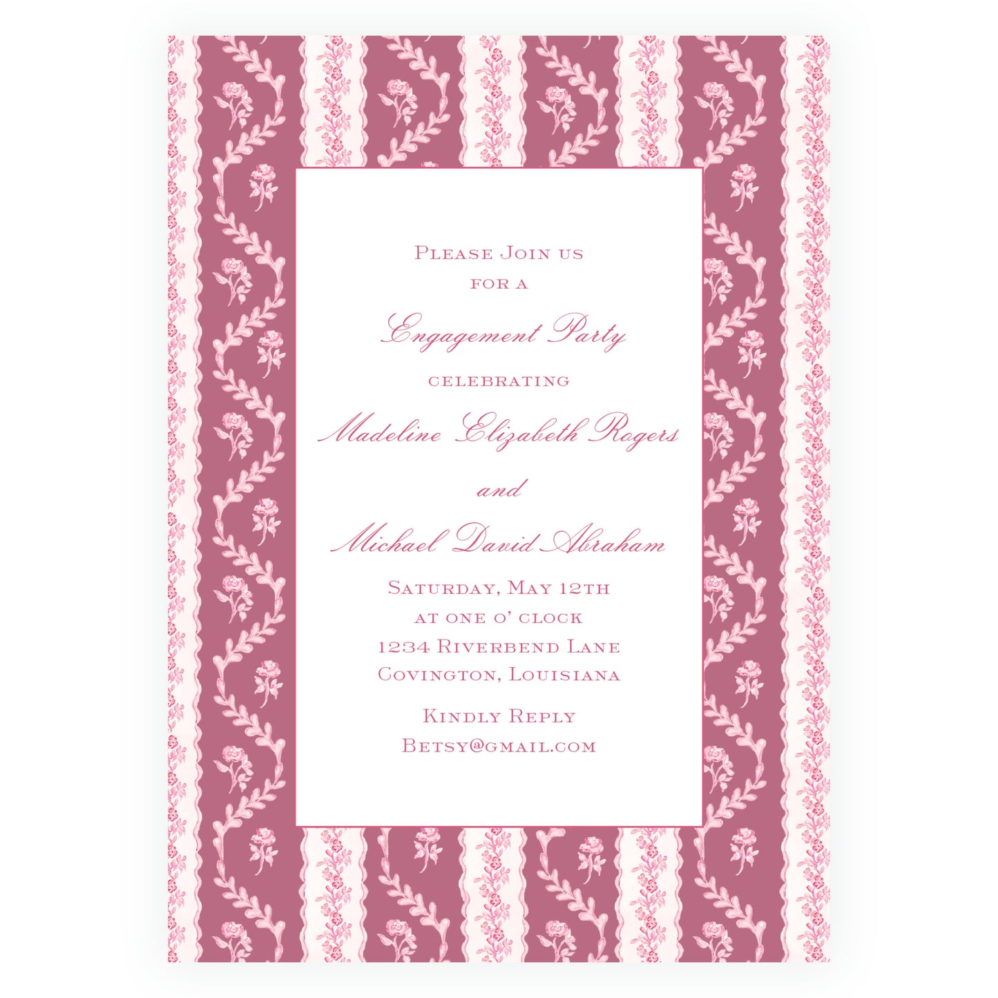 Pinkies Out Pink on Pink Invitation