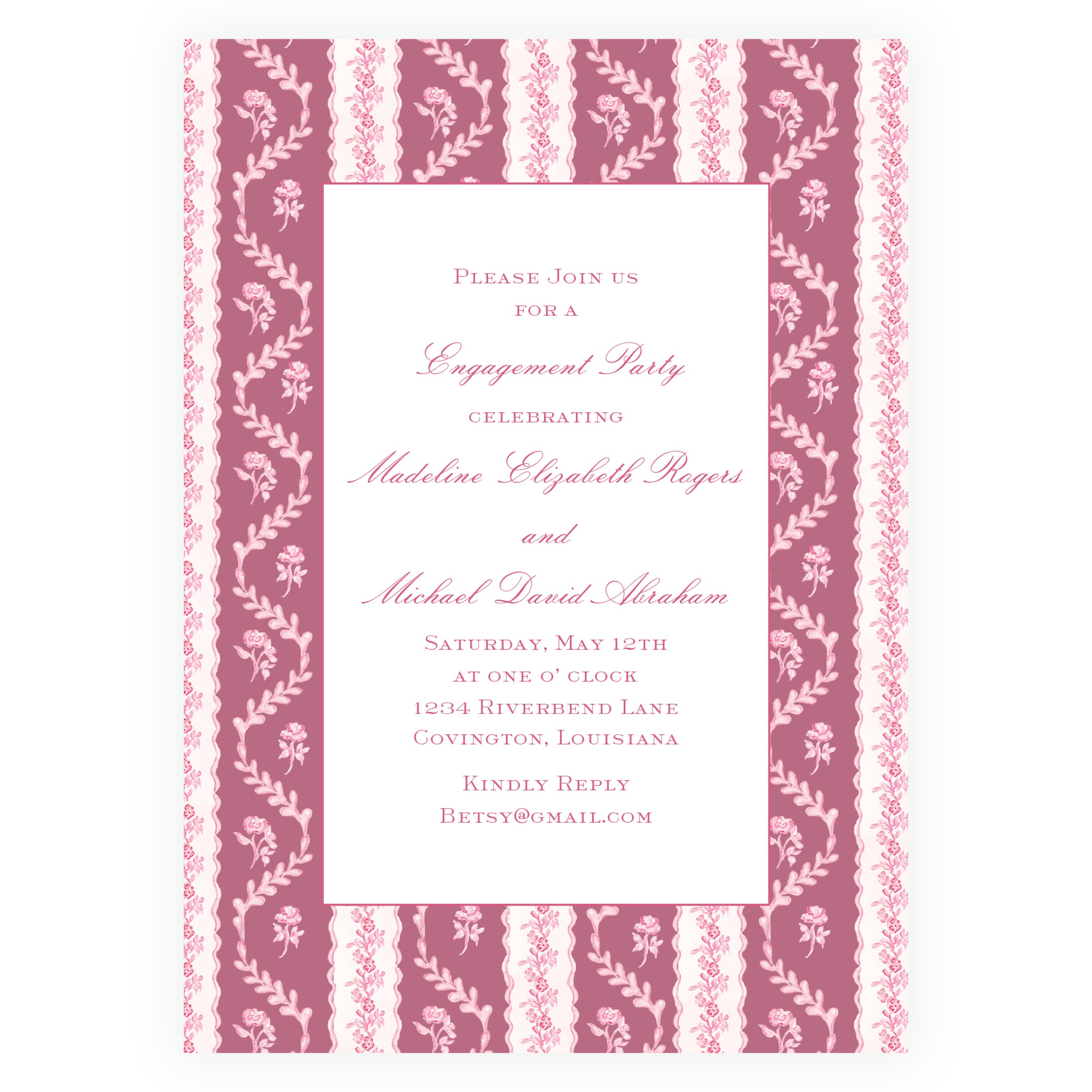 Pinkies Out Pink on Pink Invitation