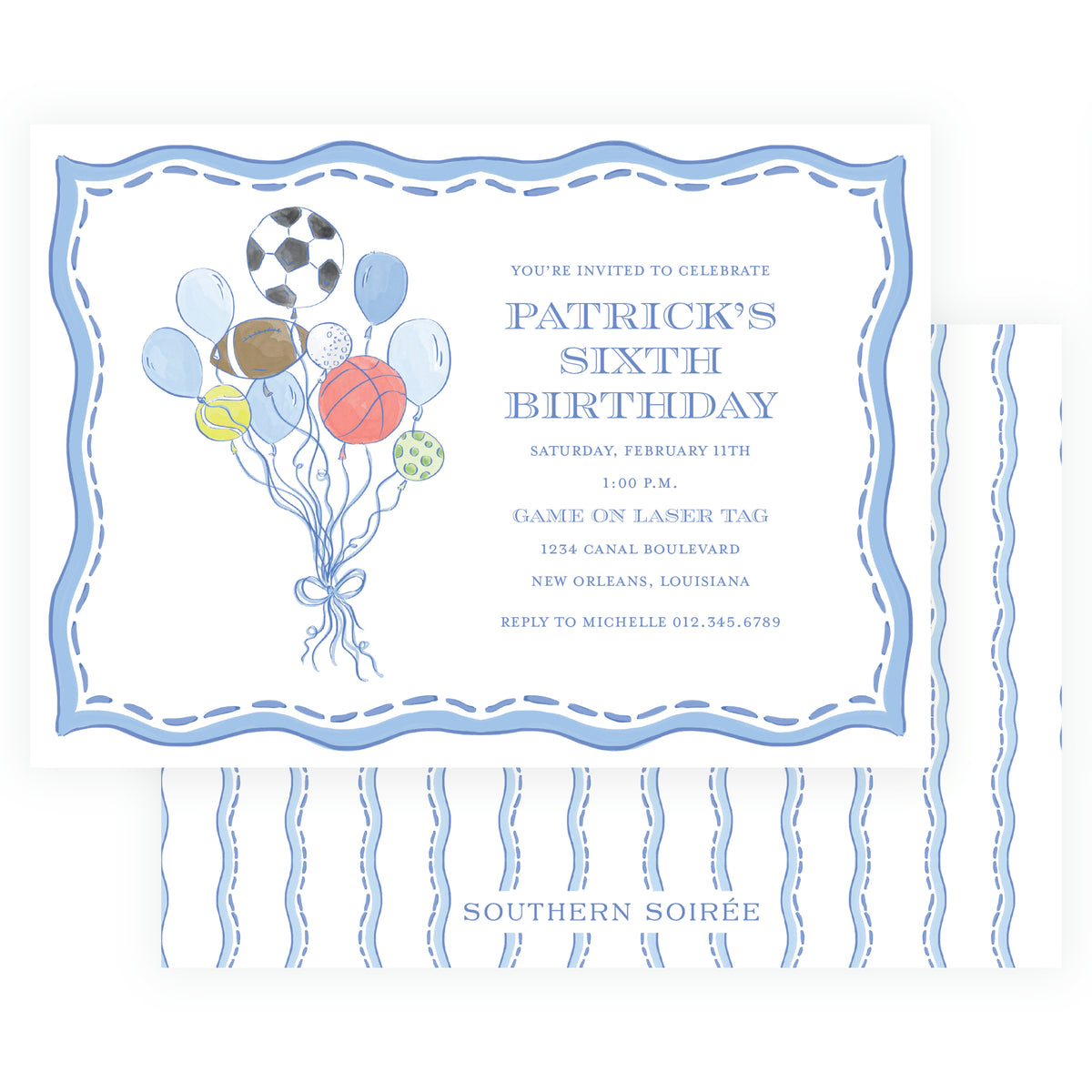 Sport Balloons Landscape Invitation