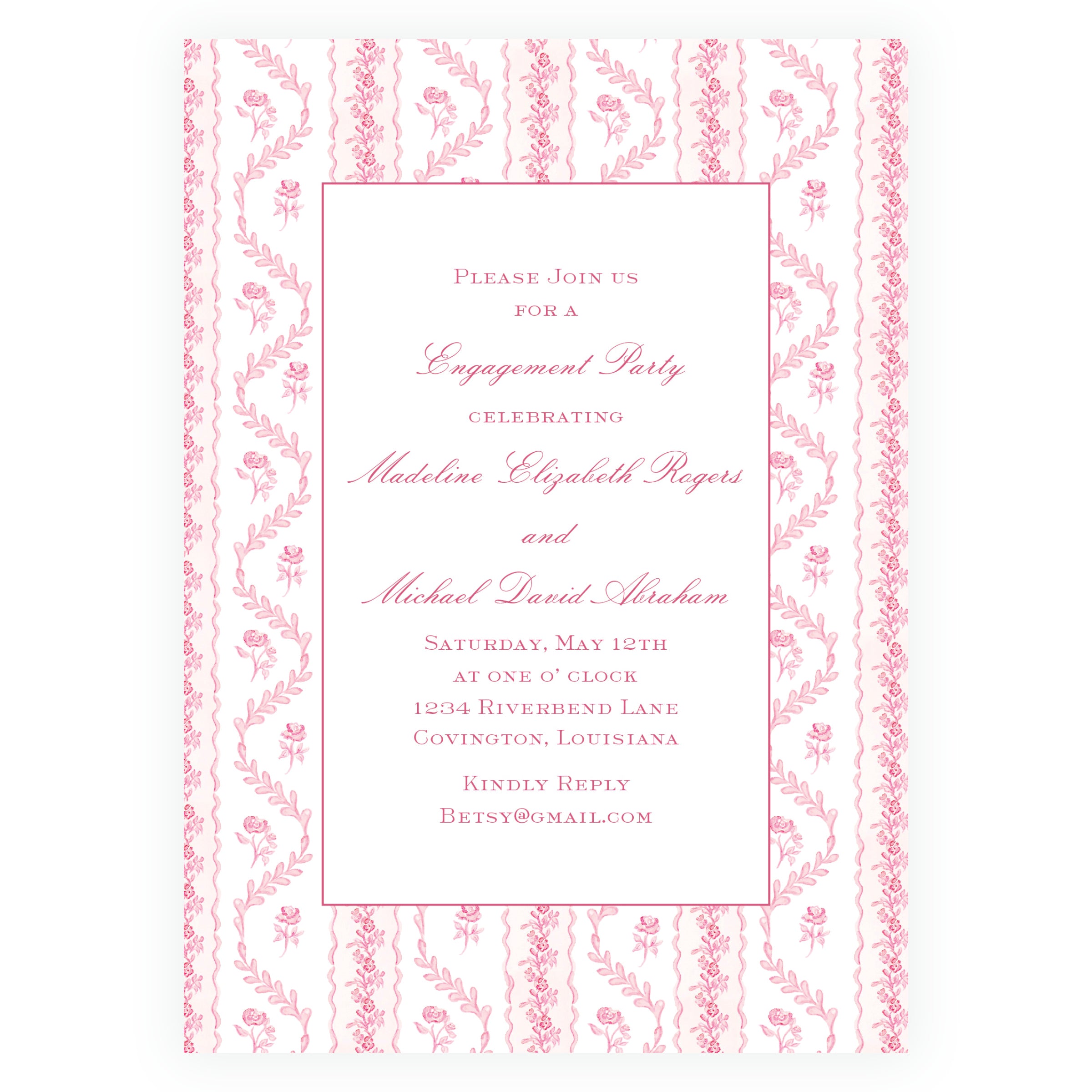 Pinkies Out Pink Invitation