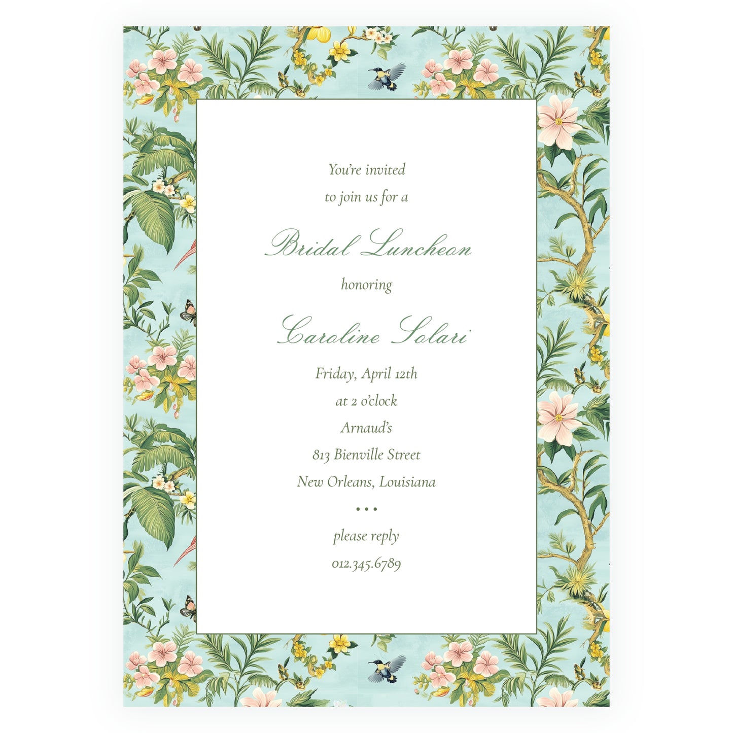 Vintage Tropical Chinoiserie Invitation