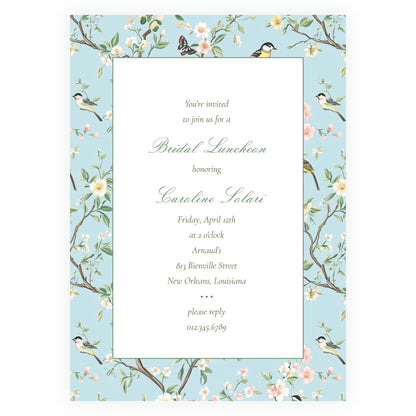 Vintage Blue Chinoiserie Invitation