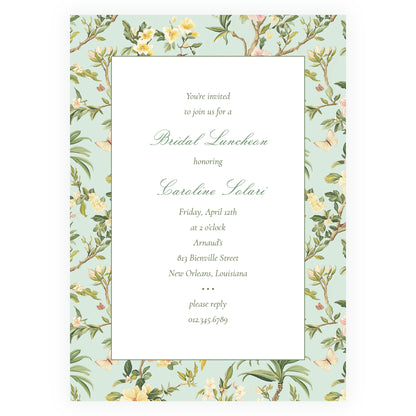 Vintage Green Chinoiserie Invitation