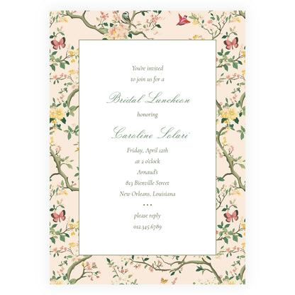Vintage Peach Chinoiserie Invitation