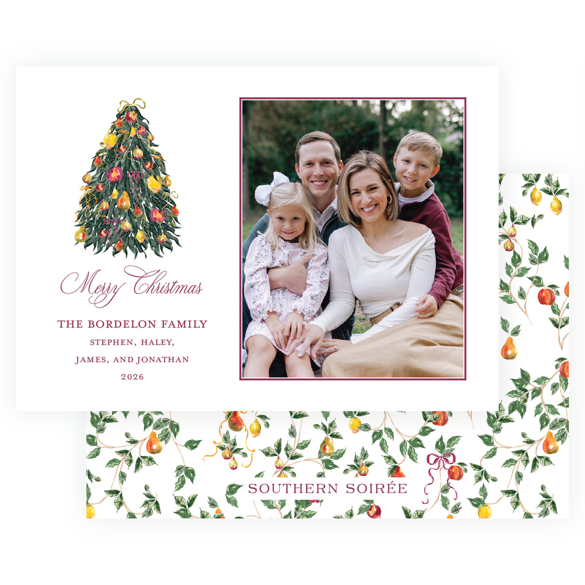 Sugar Plum Christmas Tree Holiday Photo Card