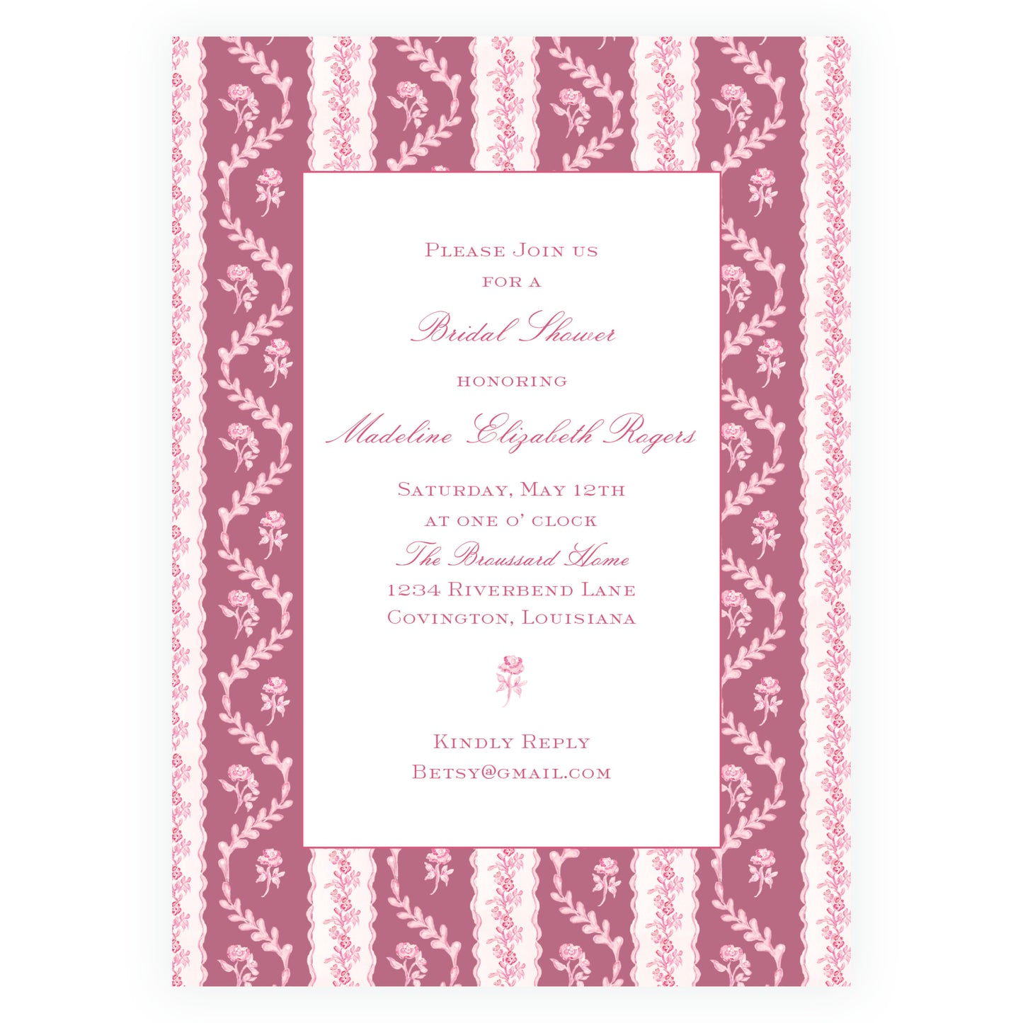 Pinkies Out Pink on Pink Invitation