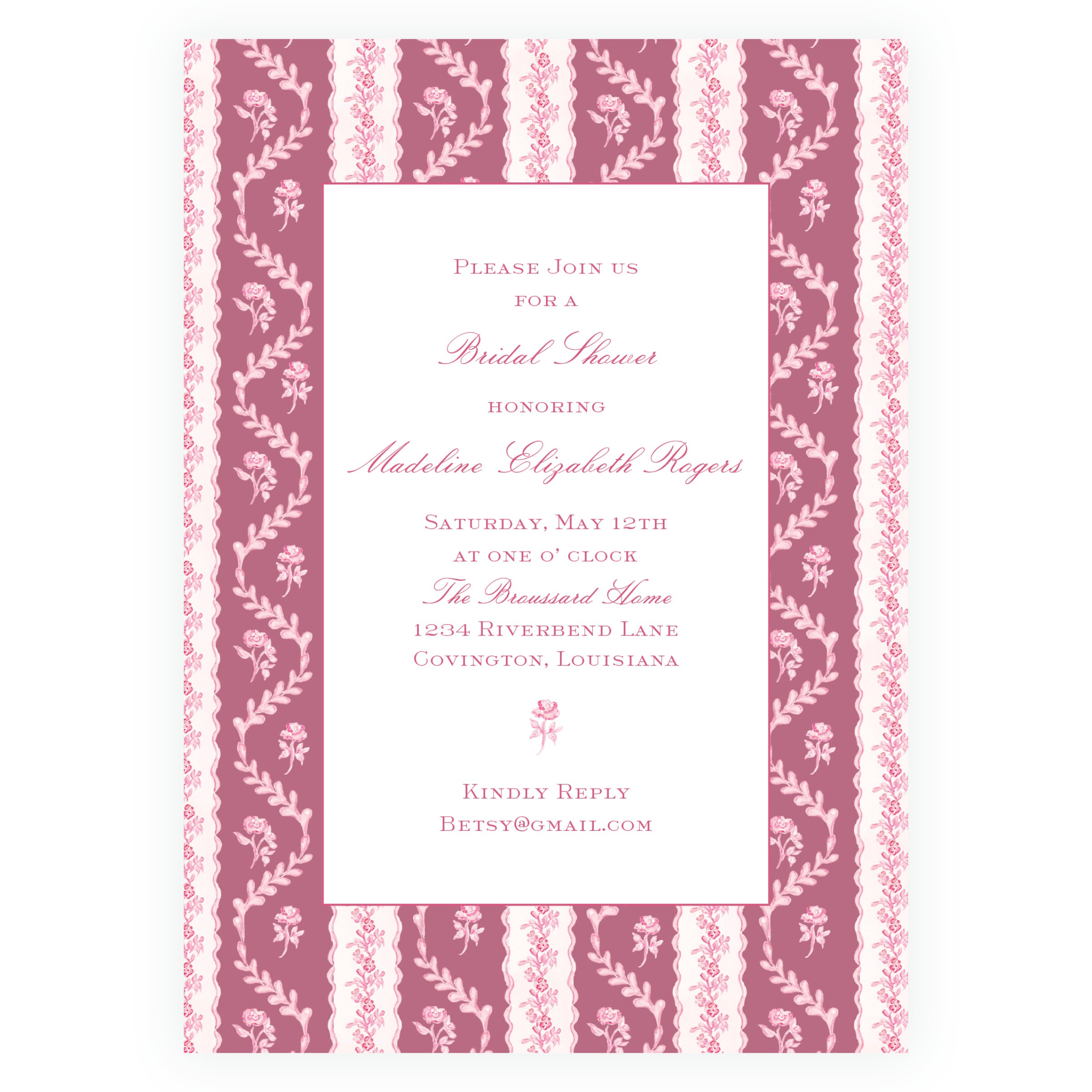 Pinkies Out Pink on Pink Invitation