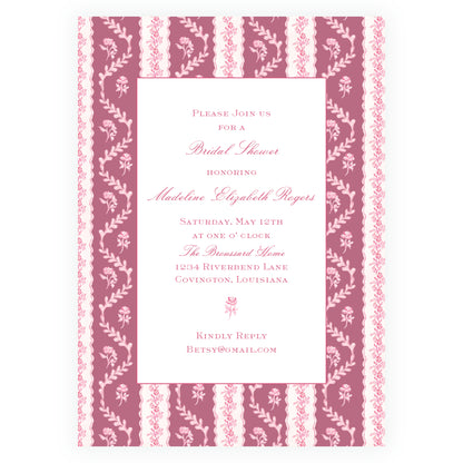 Pinkies Out Pink on Pink Invitation