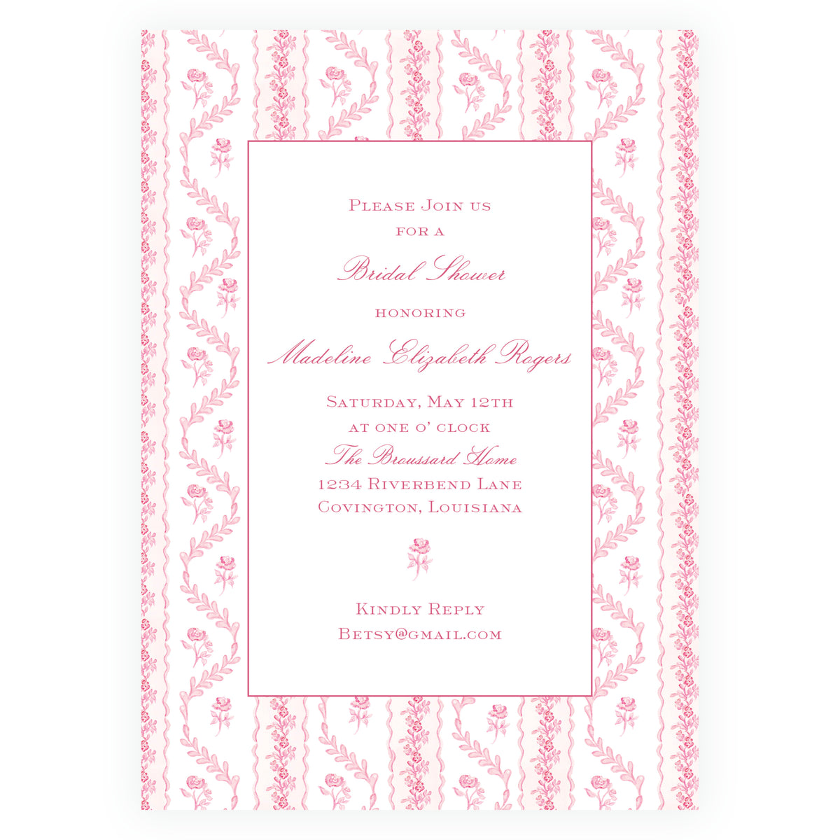 Pinkies Out Pink Invitation