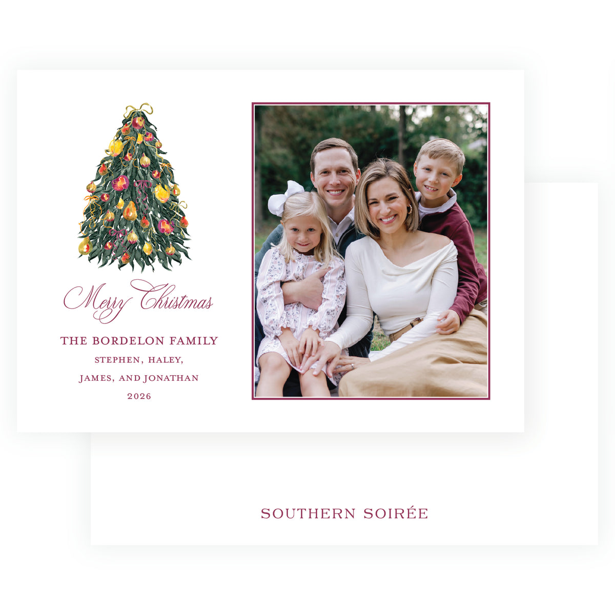 Sugar Plum Christmas Tree Holiday Photo Card