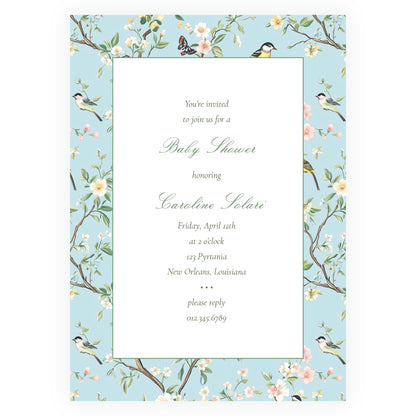 Vintage Blue Chinoiserie Invitation
