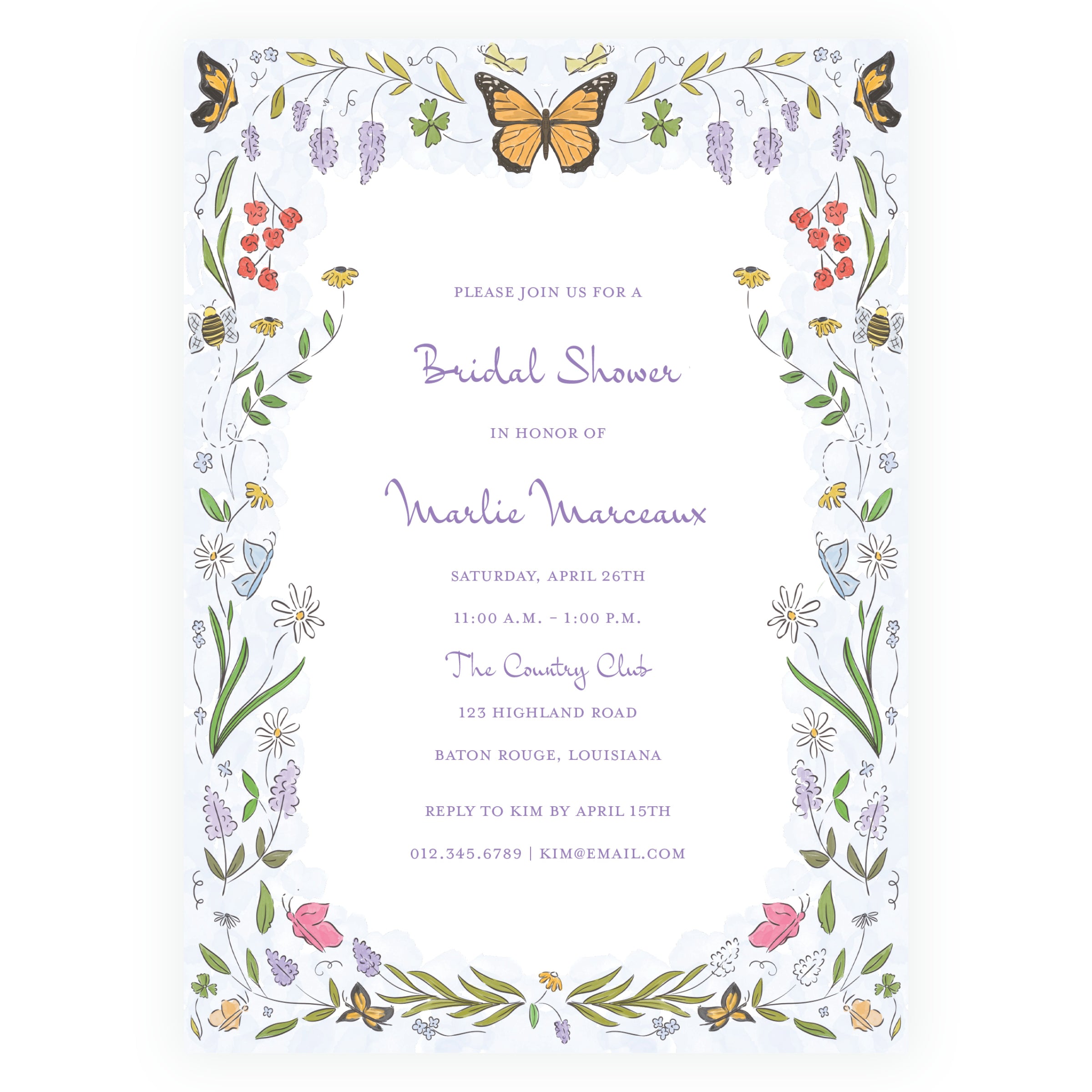 Butterfly Garden Invitation