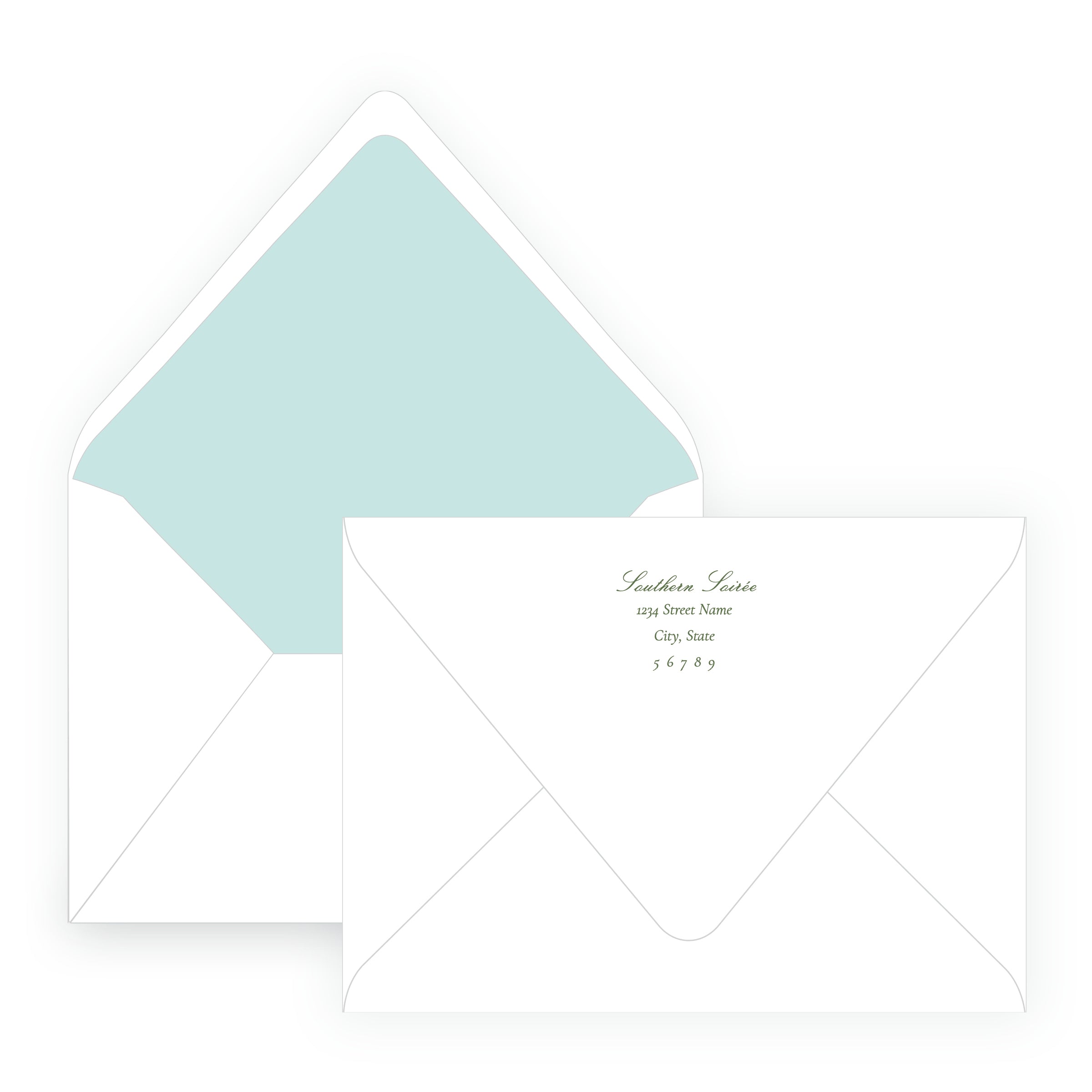 Vintage Tropical Chinoiserie Wavy Border Invitation