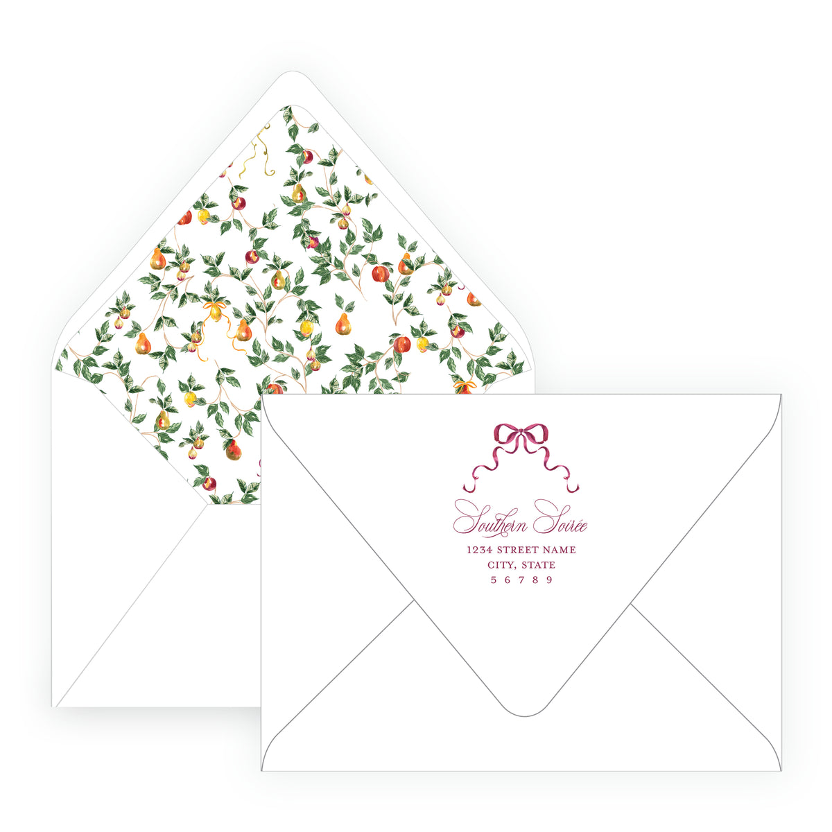 Sugar Plum Ribbon Frame Holiday Photo Card