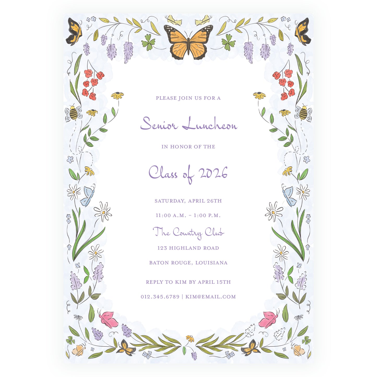 Butterfly Garden Invitation