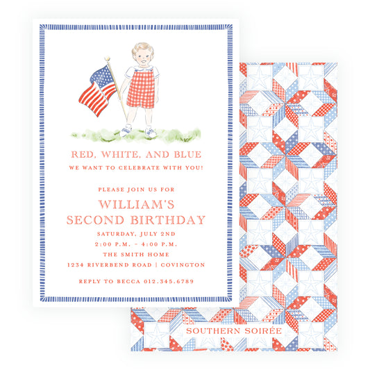 Sweet Liberty Boy Invitation