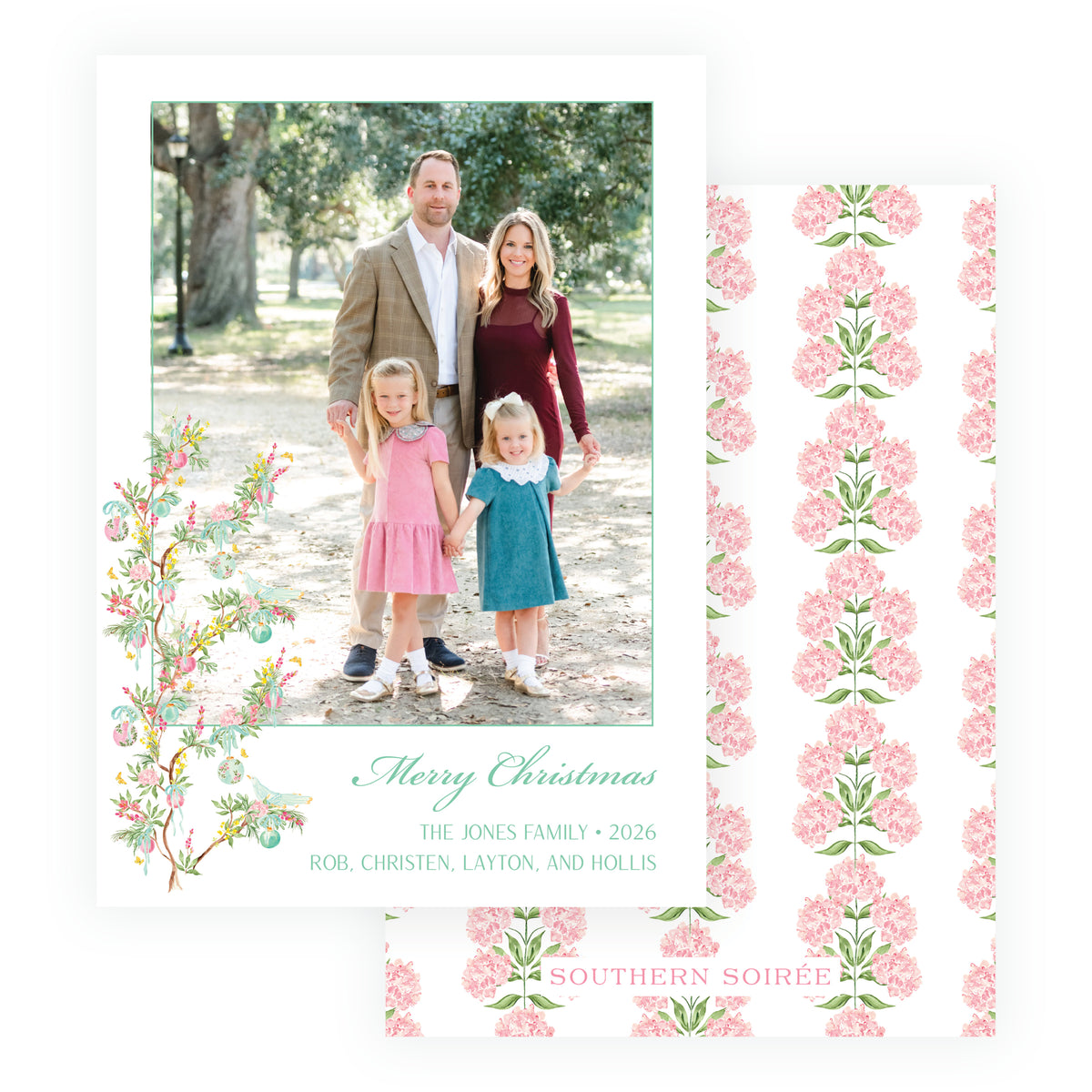 Parisian Noël Botanical Christmas Photo Card