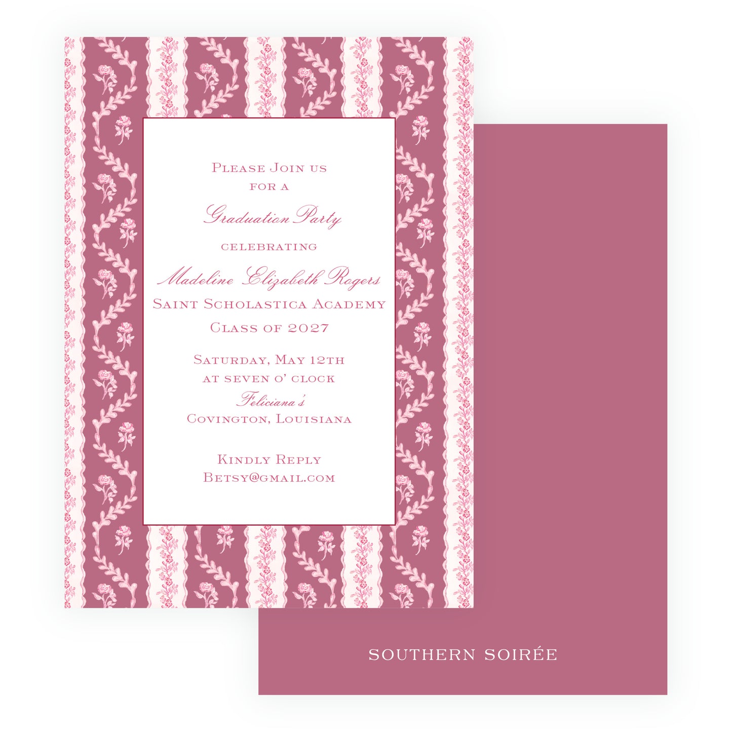 Pinkies Out Pink on Pink Invitation