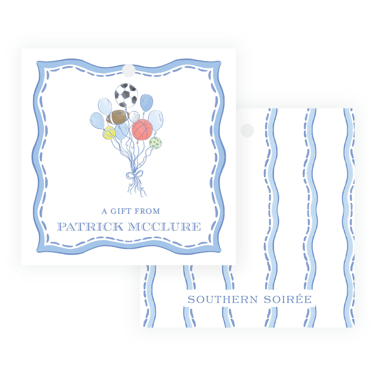 Sport Balloons Square Gift Tag