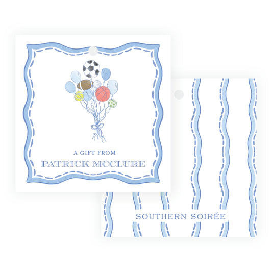 Sport Balloons Square Gift Tag