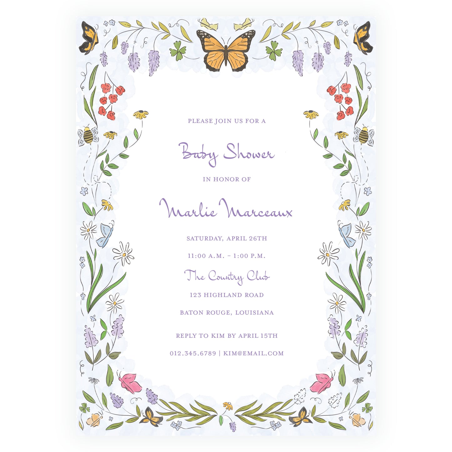 Butterfly Garden Invitation
