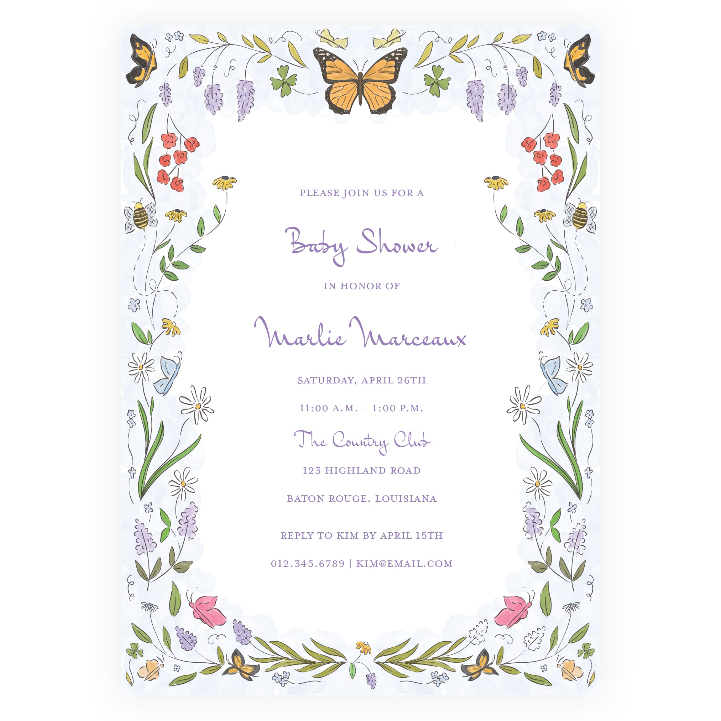 Butterfly Garden Invitation