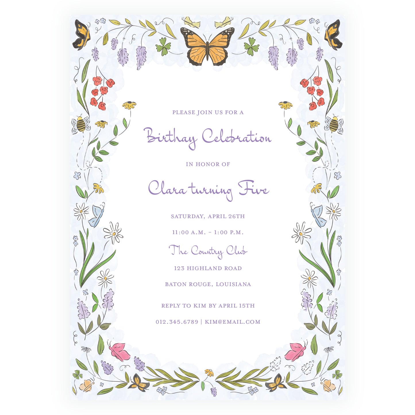 Butterfly Garden Invitation