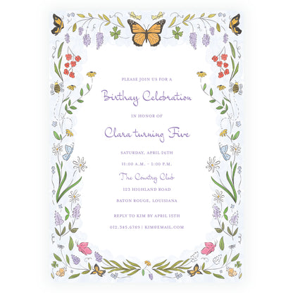 Butterfly Garden Invitation