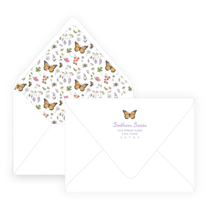 Butterfly Garden Crest Invitation