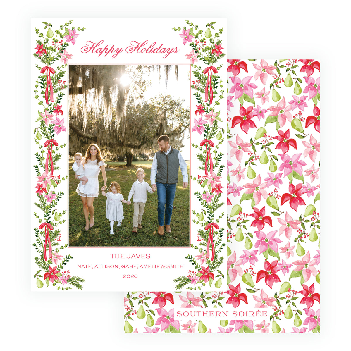 Poinsettia Garden Christmas Photo Card
