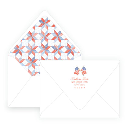 Sweet Liberty Toddler Girl Wavy Oval Invitation
