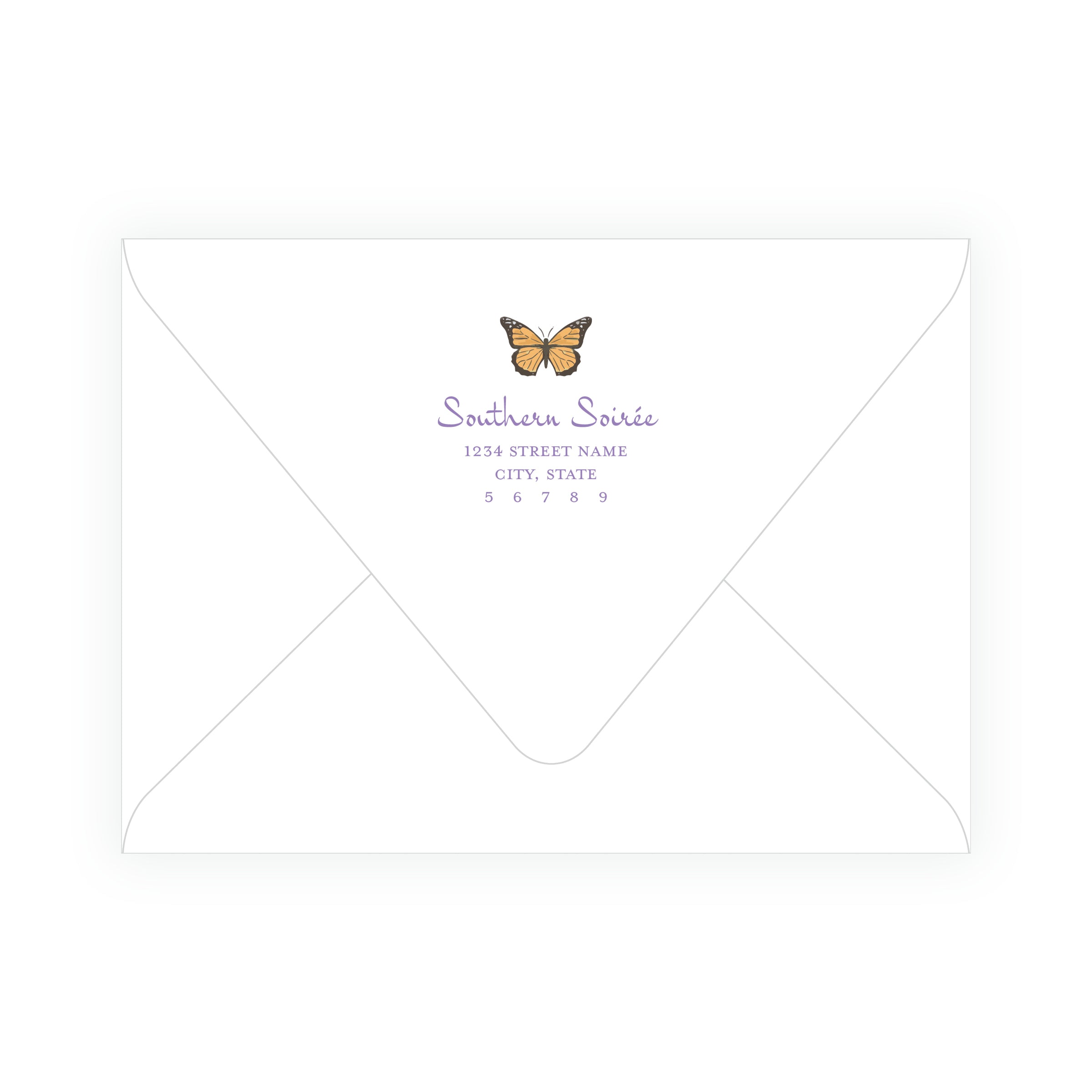Butterfly Garden Crest Invitation