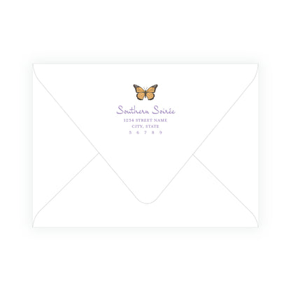 Butterfly Garden Crest Invitation