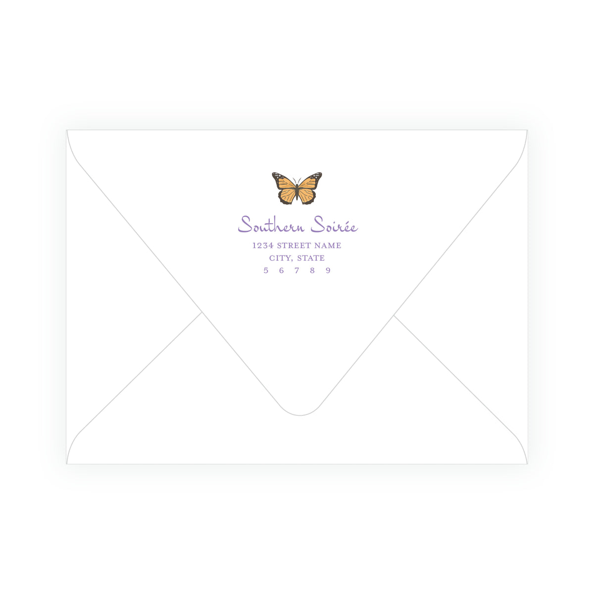 Butterfly Garden Crest Invitation