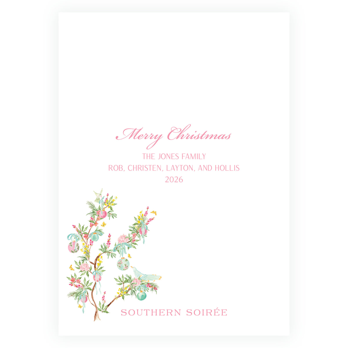 Parisian Noël Ribbon Frame Christmas Photo Card