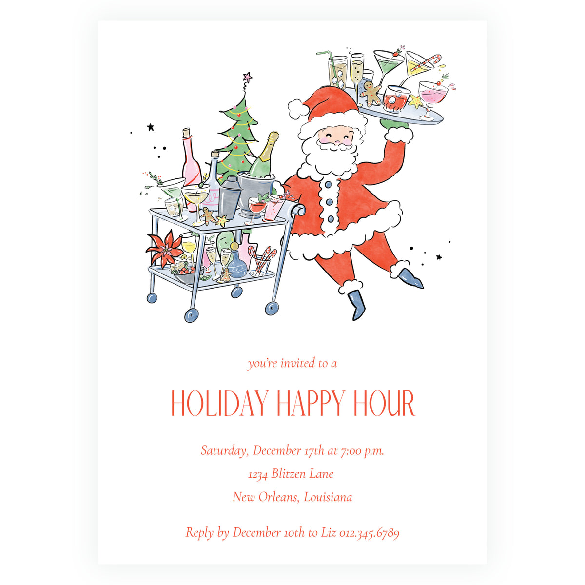 Santa’s Holiday Happy Hour Christmas Party Invitation