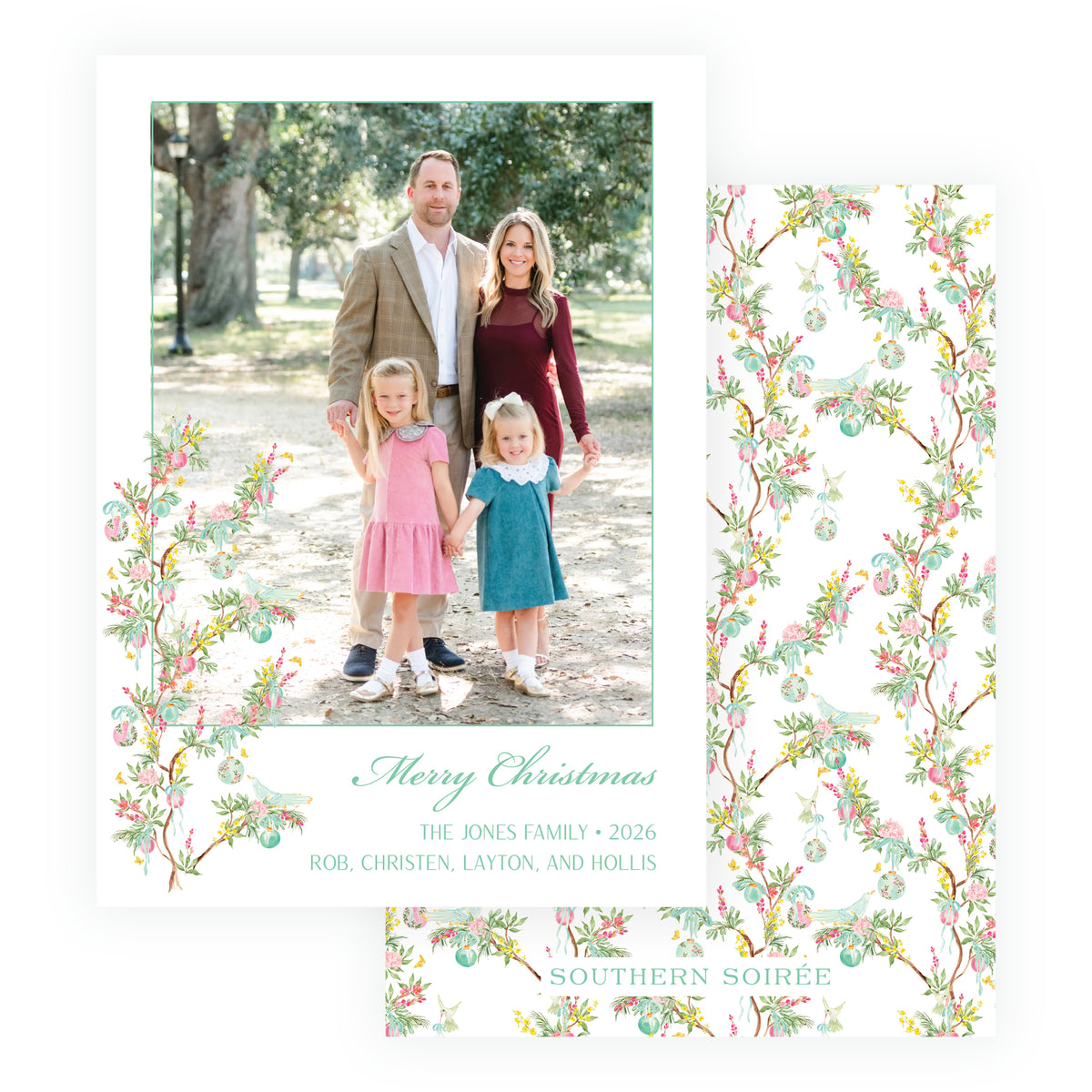 Parisian Noël Botanical Christmas Photo Card