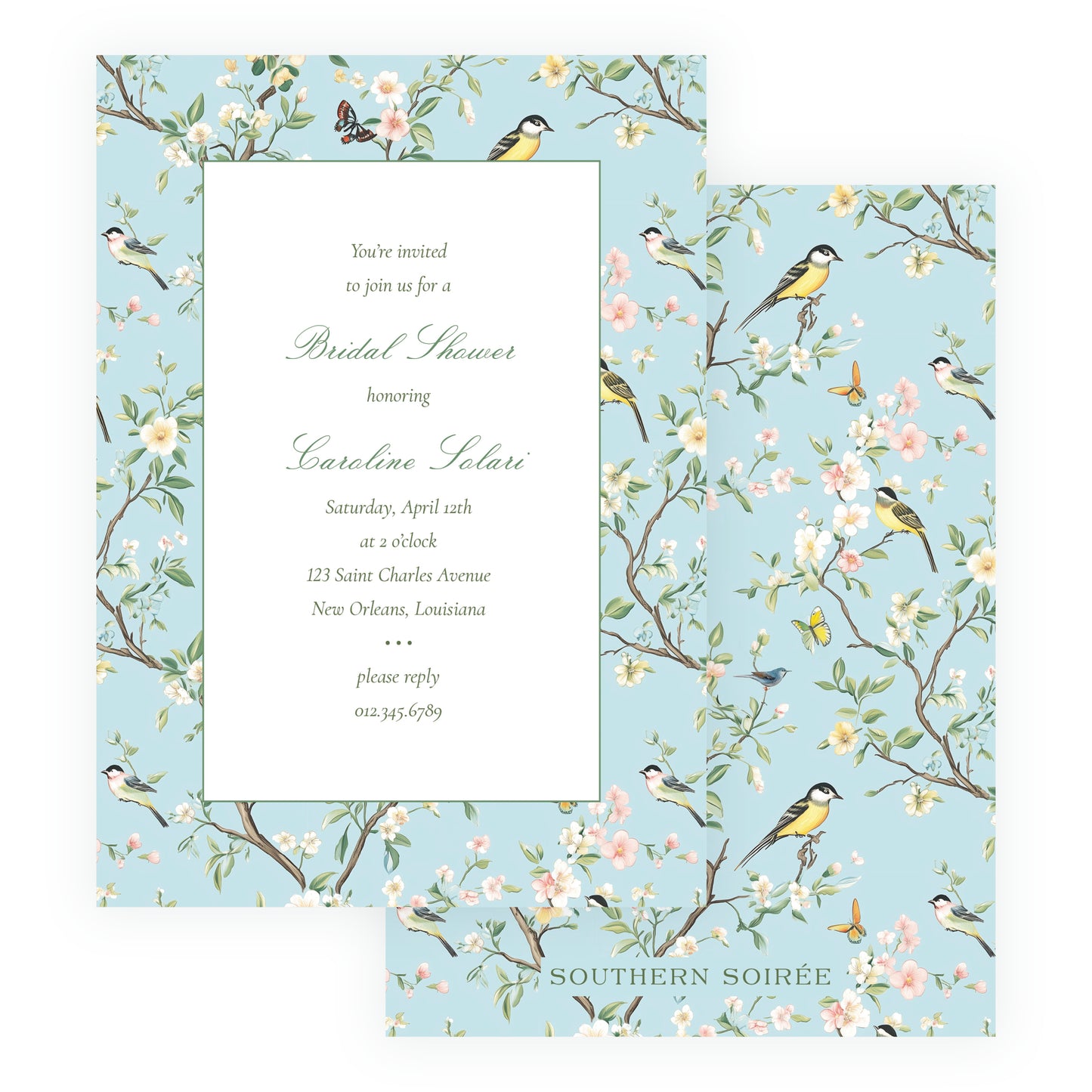 Vintage Blue Chinoiserie Invitation