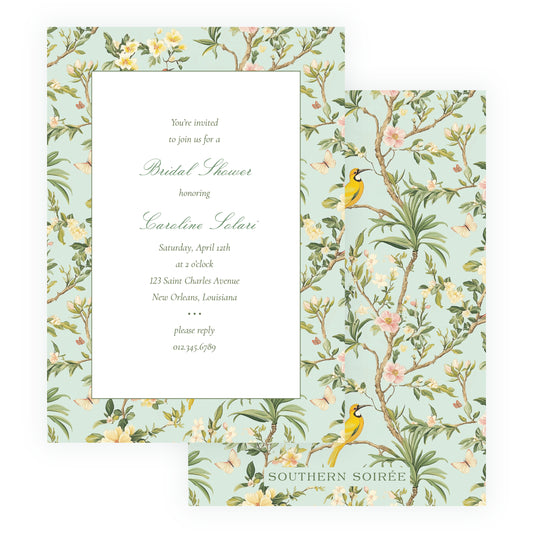 Vintage Green Chinoiserie Invitation
