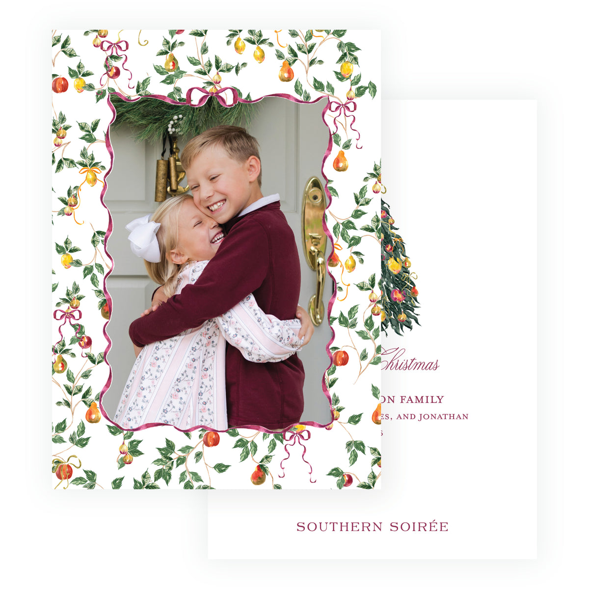 Sugar Plum Wavy Frame Holiday Photo Card