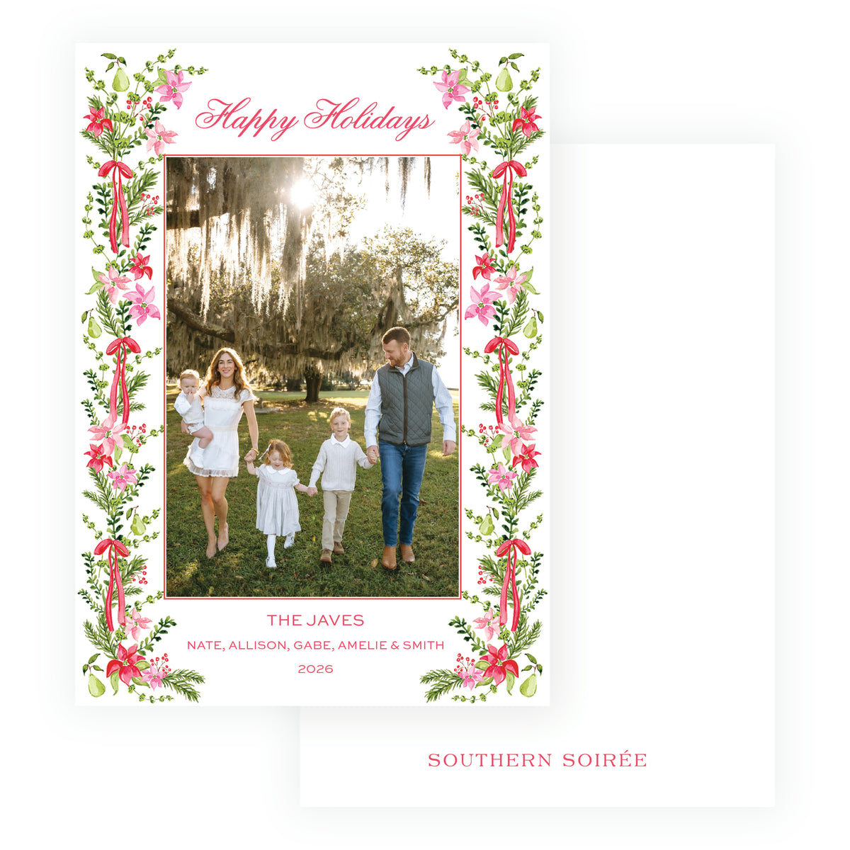 Poinsettia Garden Christmas Photo Card