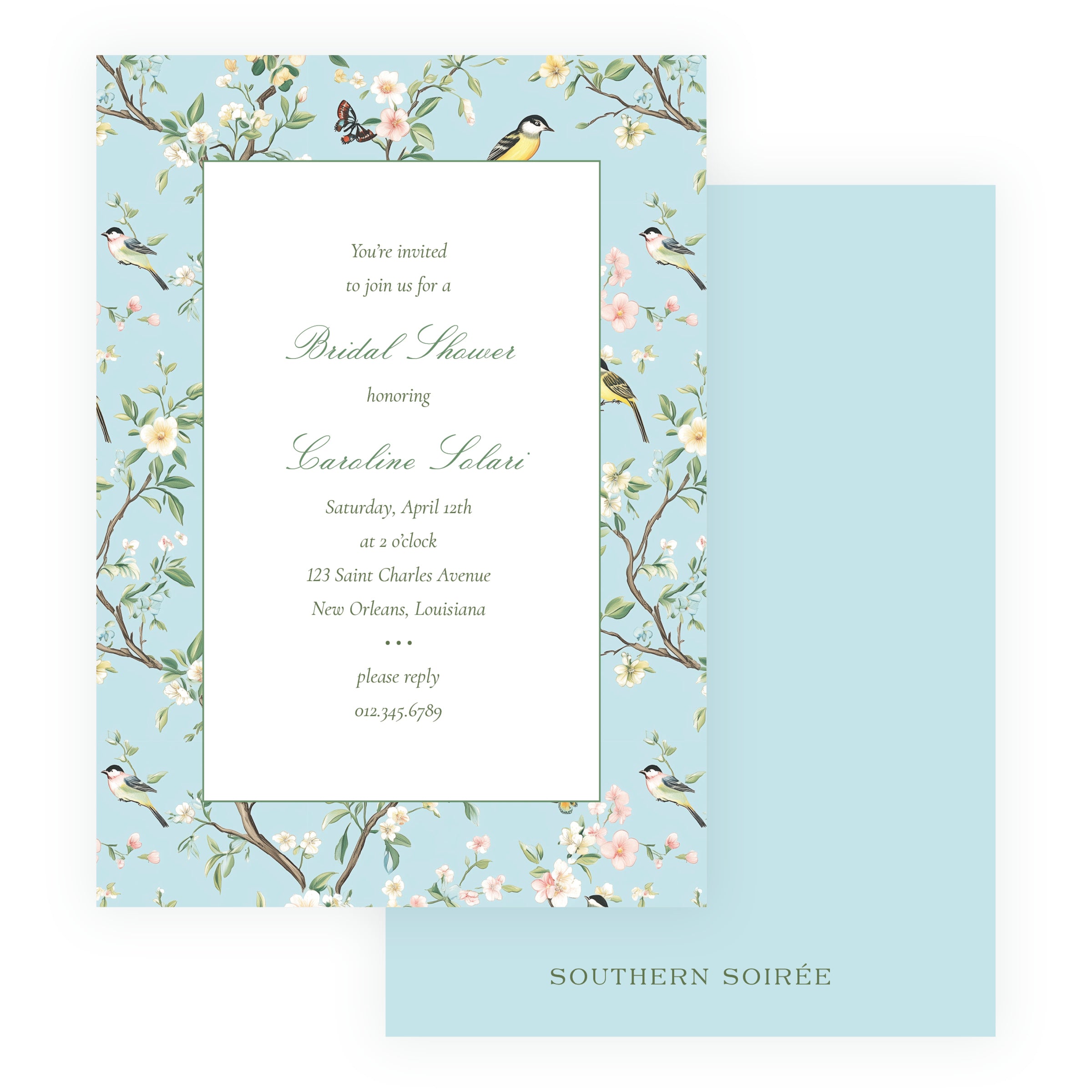Vintage Blue Chinoiserie Invitation
