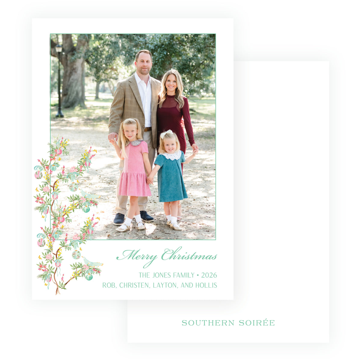 Parisian Noël Botanical Christmas Photo Card