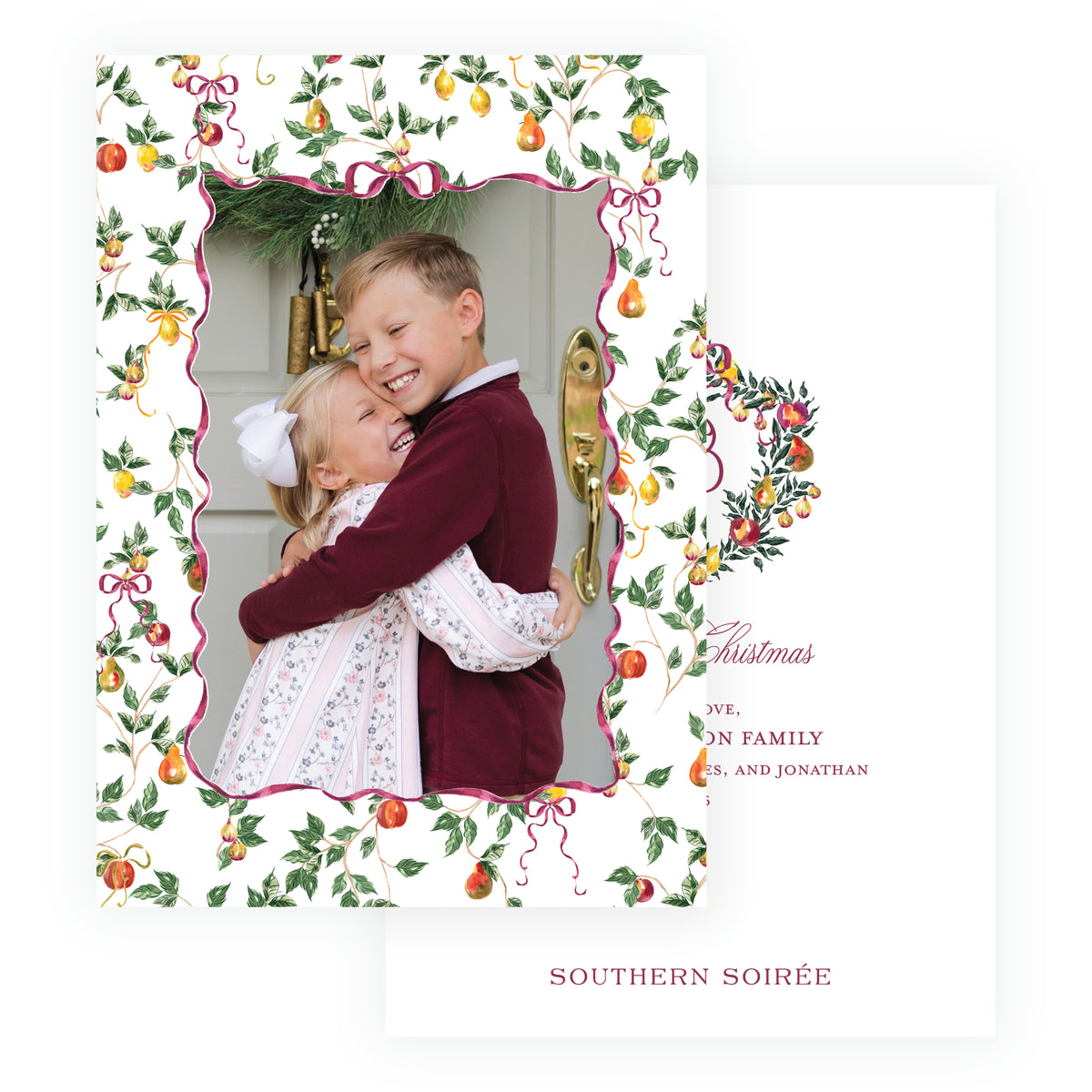 Sugar Plum Wavy Frame Holiday Photo Card