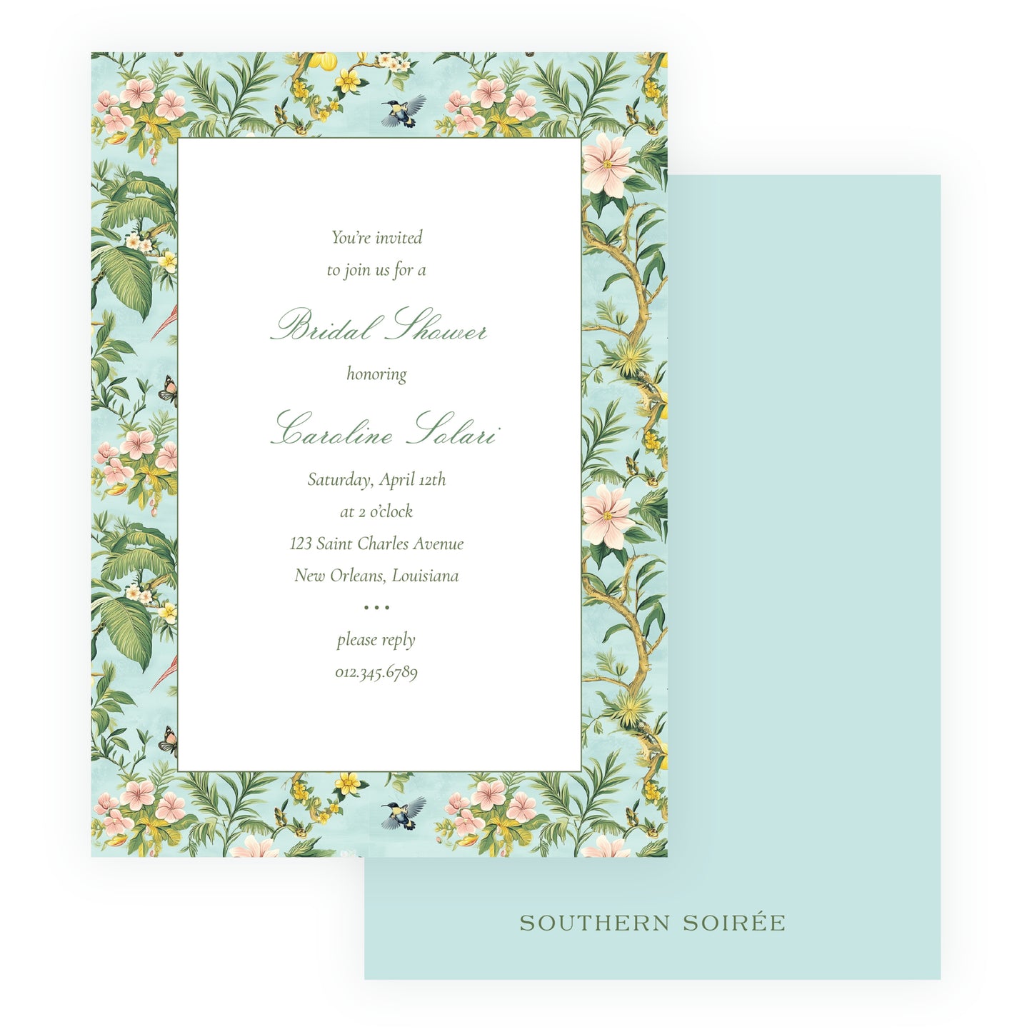 Vintage Tropical Chinoiserie Invitation