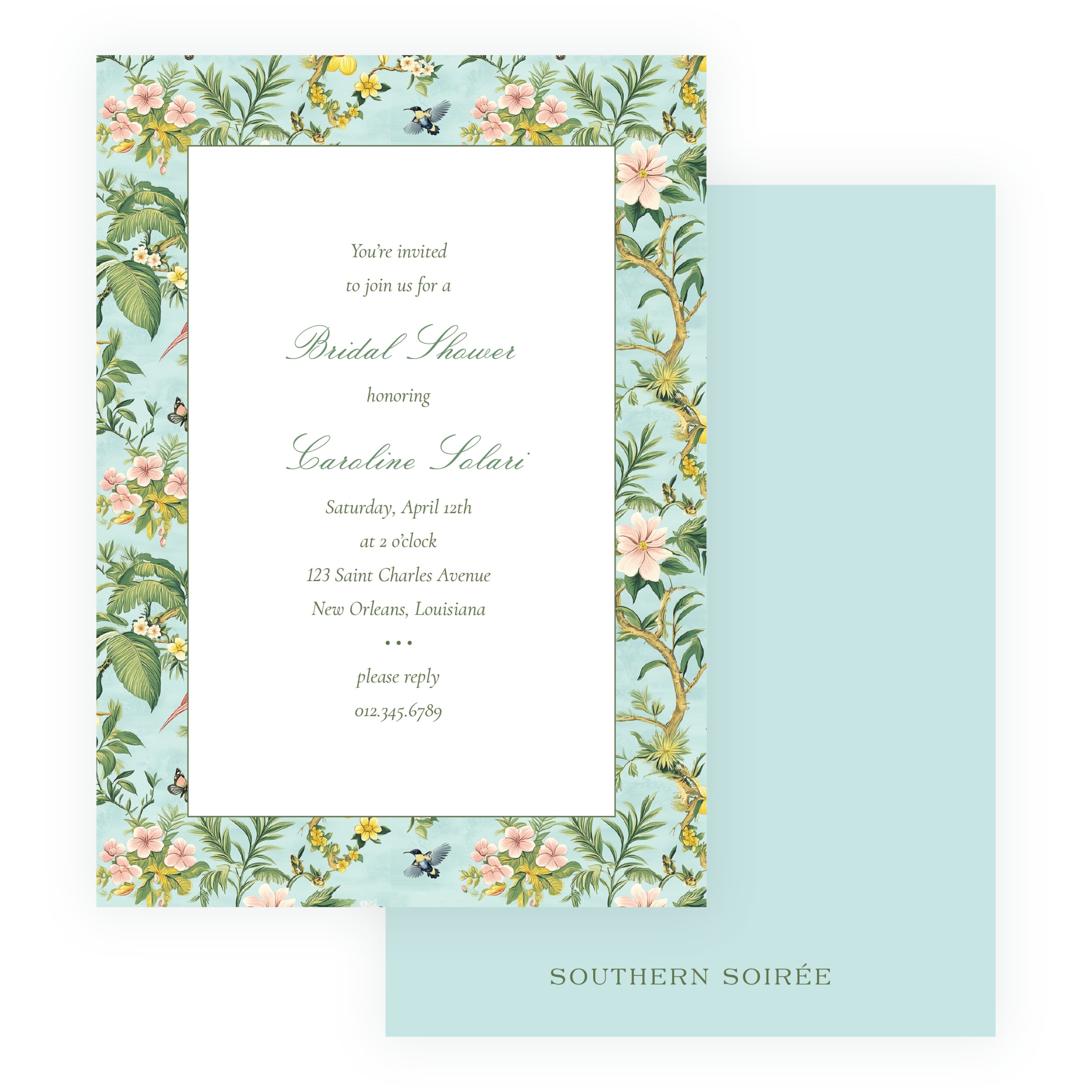 Vintage Tropical Chinoiserie Invitation
