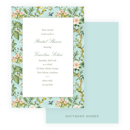 Vintage Tropical Chinoiserie Invitation
