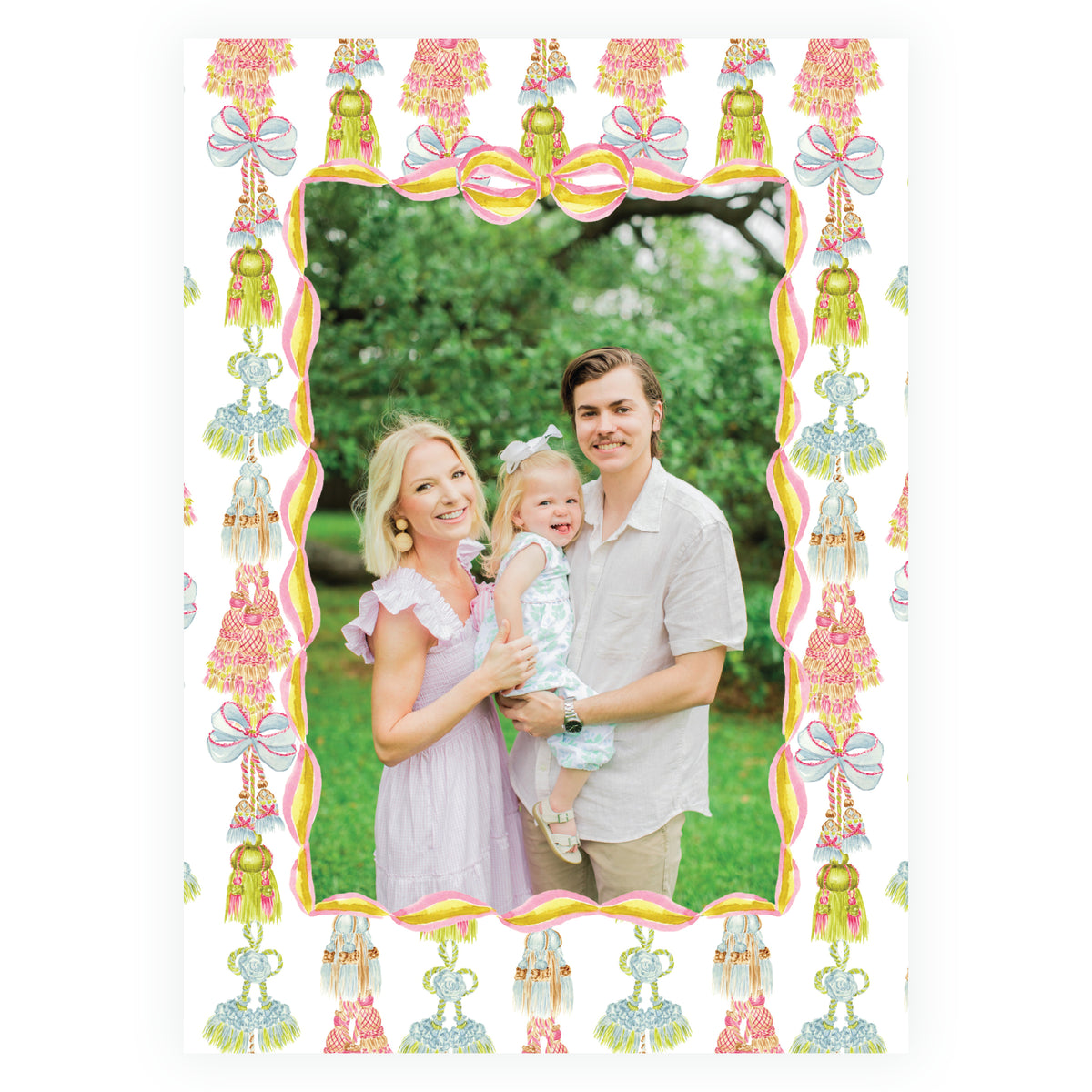 Regency Tassels Border Christmas Photo Card