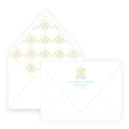 Blue Carousel Invitation