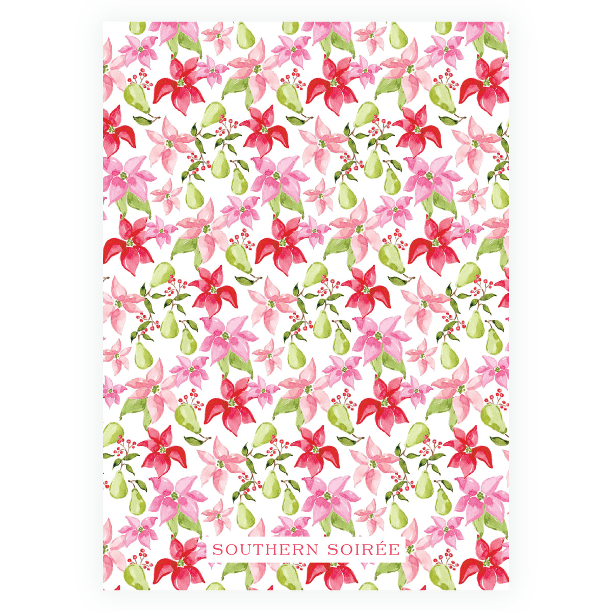 Poinsettia Garden Christmas Birthday Invitation